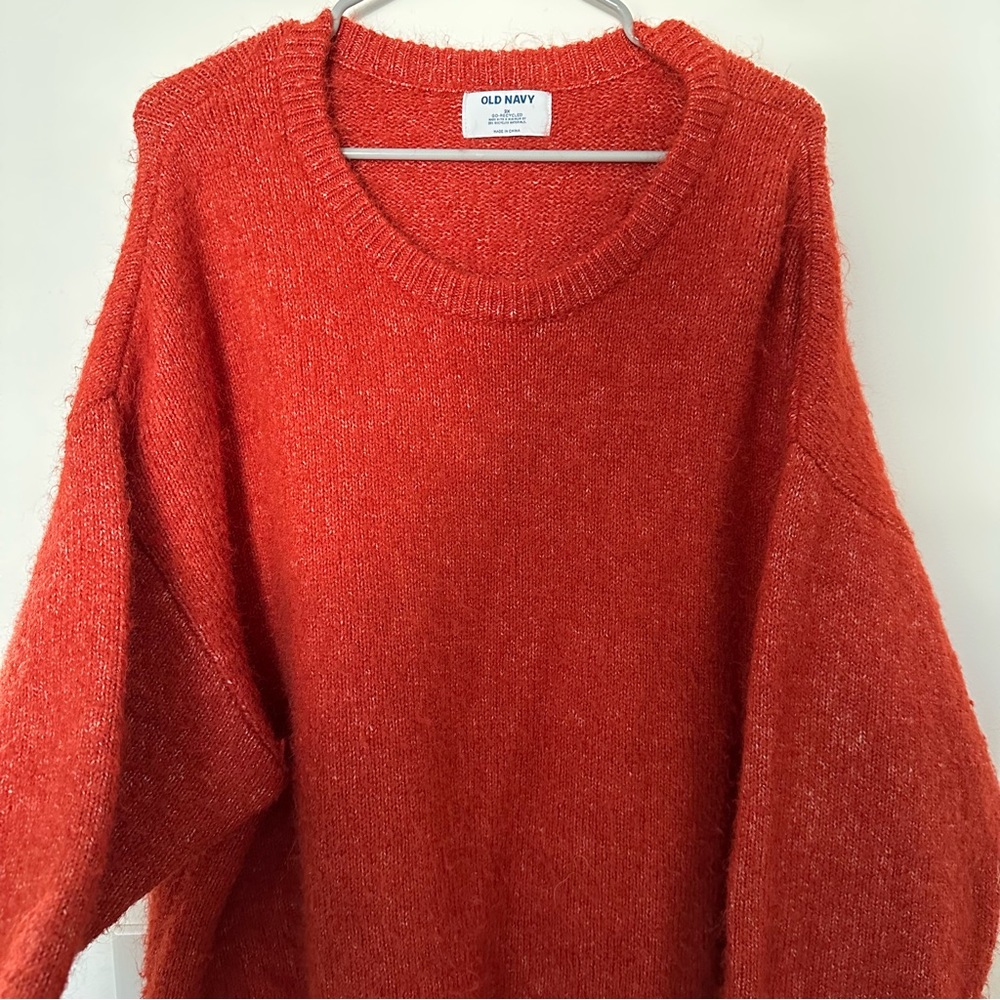 Oversized red fluffy Old Navy sweater, 2x